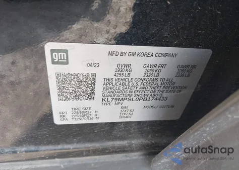 2023 Chevrolet Trailblazer Fwd Lt from USA, damaged, VIN KL79MPSL0PB174433